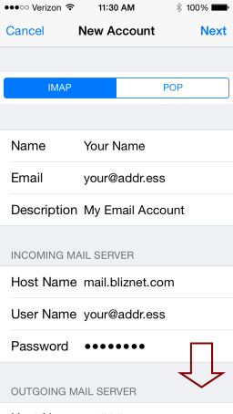 iPhone Email Setup, Step 7