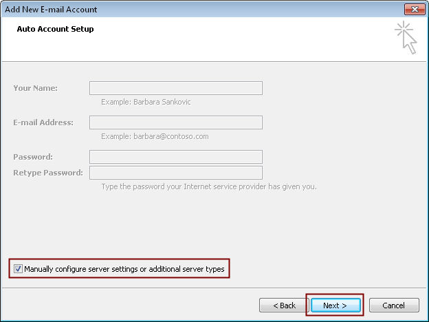 Bliznet Email Setup for Outlook - Step 2