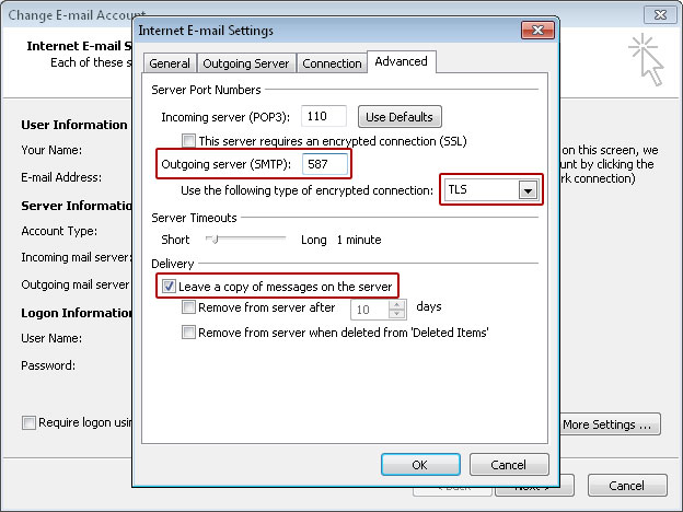 Bliznet Email Setup for Outlook - Step 6